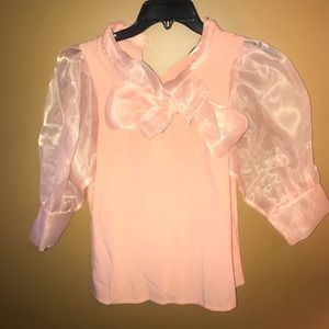 Pink Exaggerated Sleeve Shirt